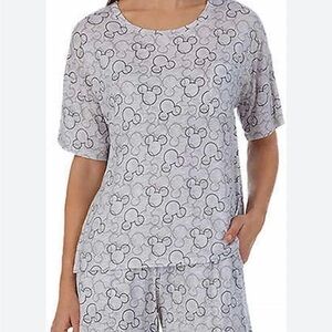Disney Women's Gray Mickey Mouse Pajama Set